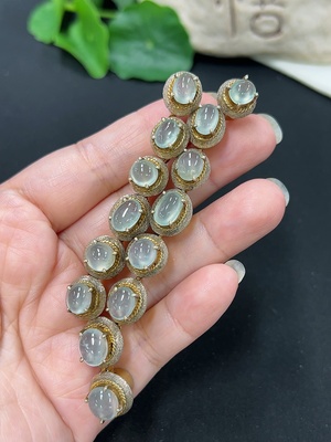 F46545557 翡翠蛋面 非金镶 货品总重约41.47g