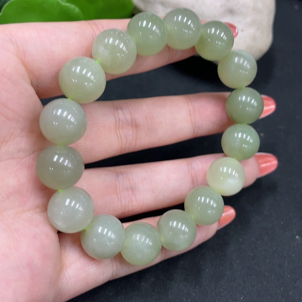 H34063338 Hetian Jade Bracelet approx. 11.7mm Total Weight approx. 43.1g