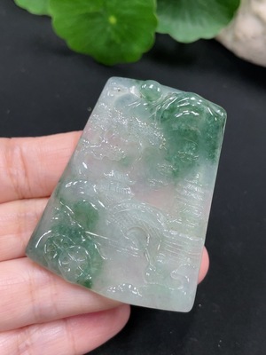 F28288253 JadeiteLandscape Pendant, Total Weight Approximately 23.4g