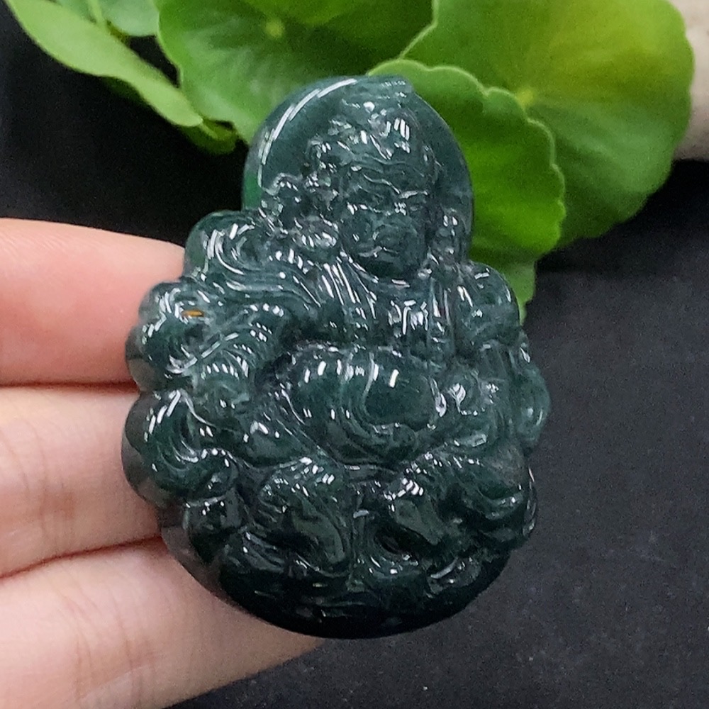 F34028649 Jadeite Yellow Jambhala Pendant Total Weight Approx.35.17g