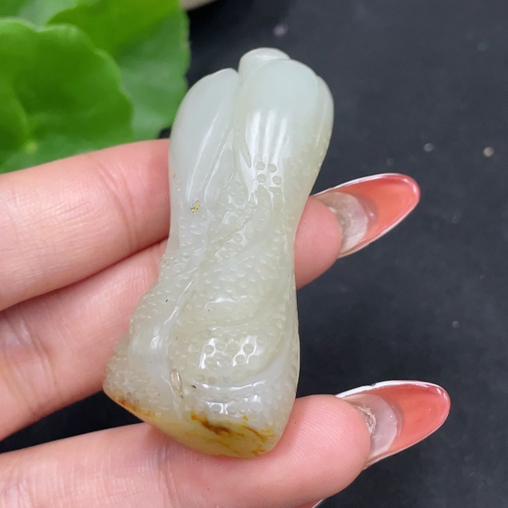 H34063482 Hetian Jade Pendant Chinese Cabbage Undetermined Skin Color Formation Total Weight Approximately 31.8g