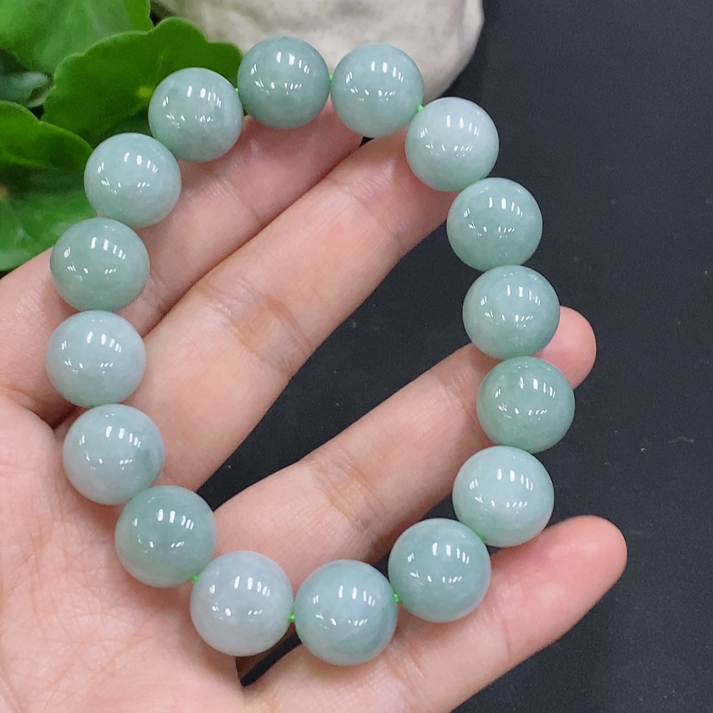 F34050232 Jadeite Bead Necklace Approximately 12.6mm Total Weight About 59.9g