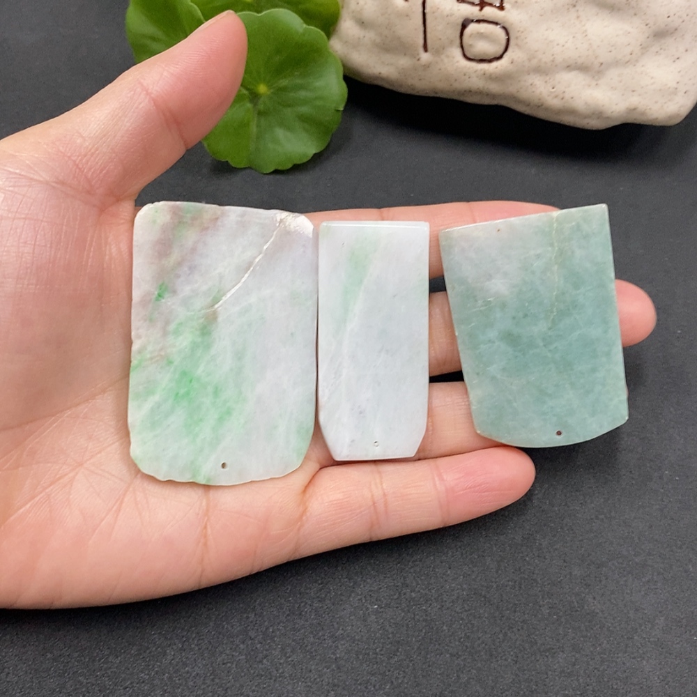 F13489376 Jadeite Dragon Pendant + Mandarin Duck Pendant