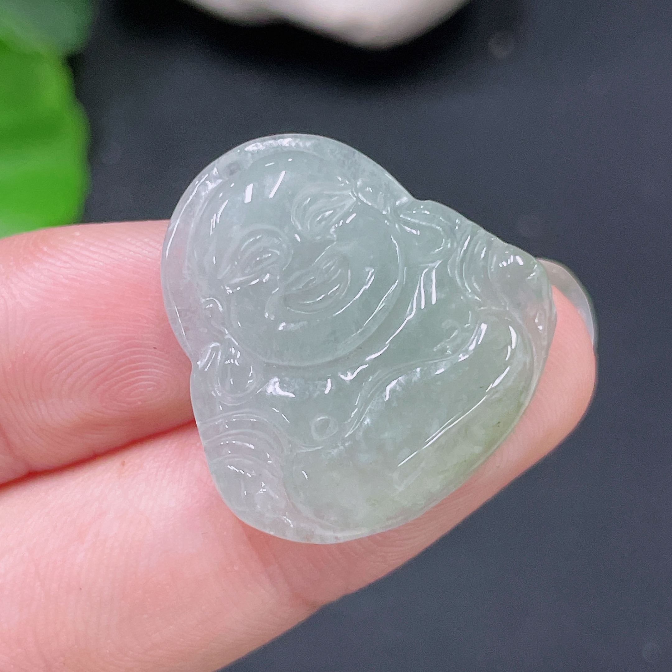 F33893043 Jadeite Buddha Pendant Total Weight Approx. 4.7g