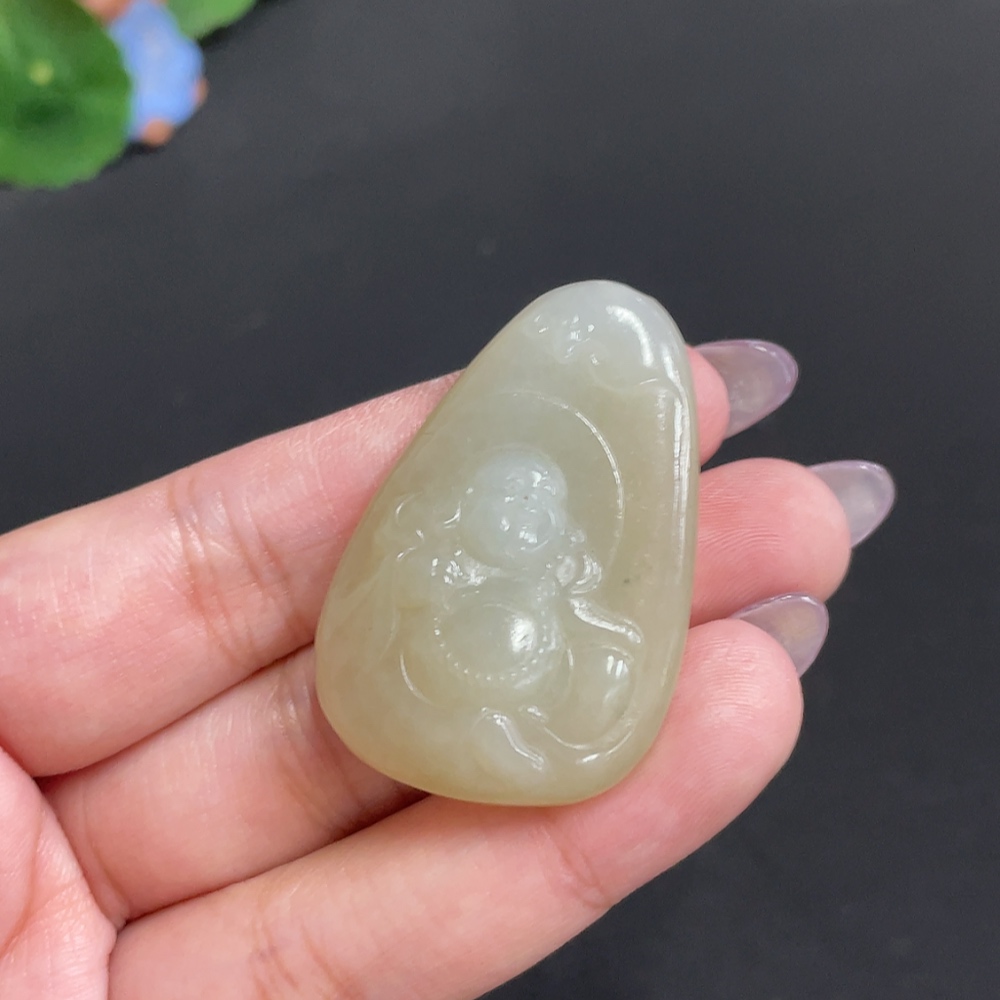 H33862546 Hetian Jade Pendant - Buddha, Total Weight: Approx. 20.3g