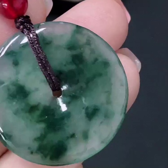 F26004985 Jadeite Safety Buckle Pendant Total Weight Approx. 7.5g (Including Rope Weight)