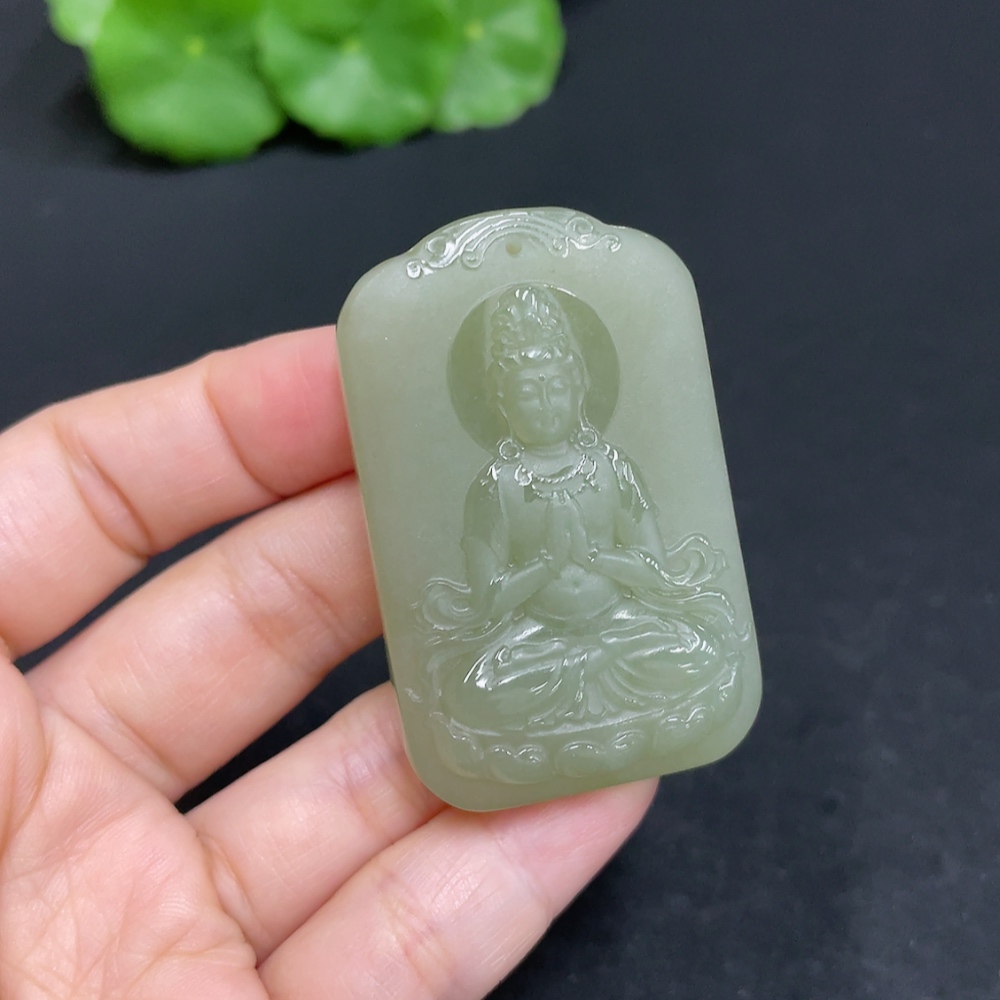 H35109822 Hetian Jade Pendant Guanyin Total Weight Approx. 39.3g