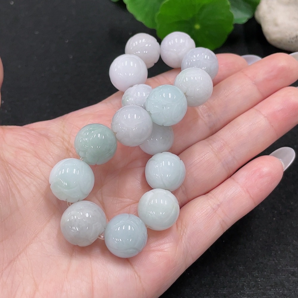 F33900240 Jadeite Bracelet Approx. 13.8mm Total Weight Approx. 65.8g