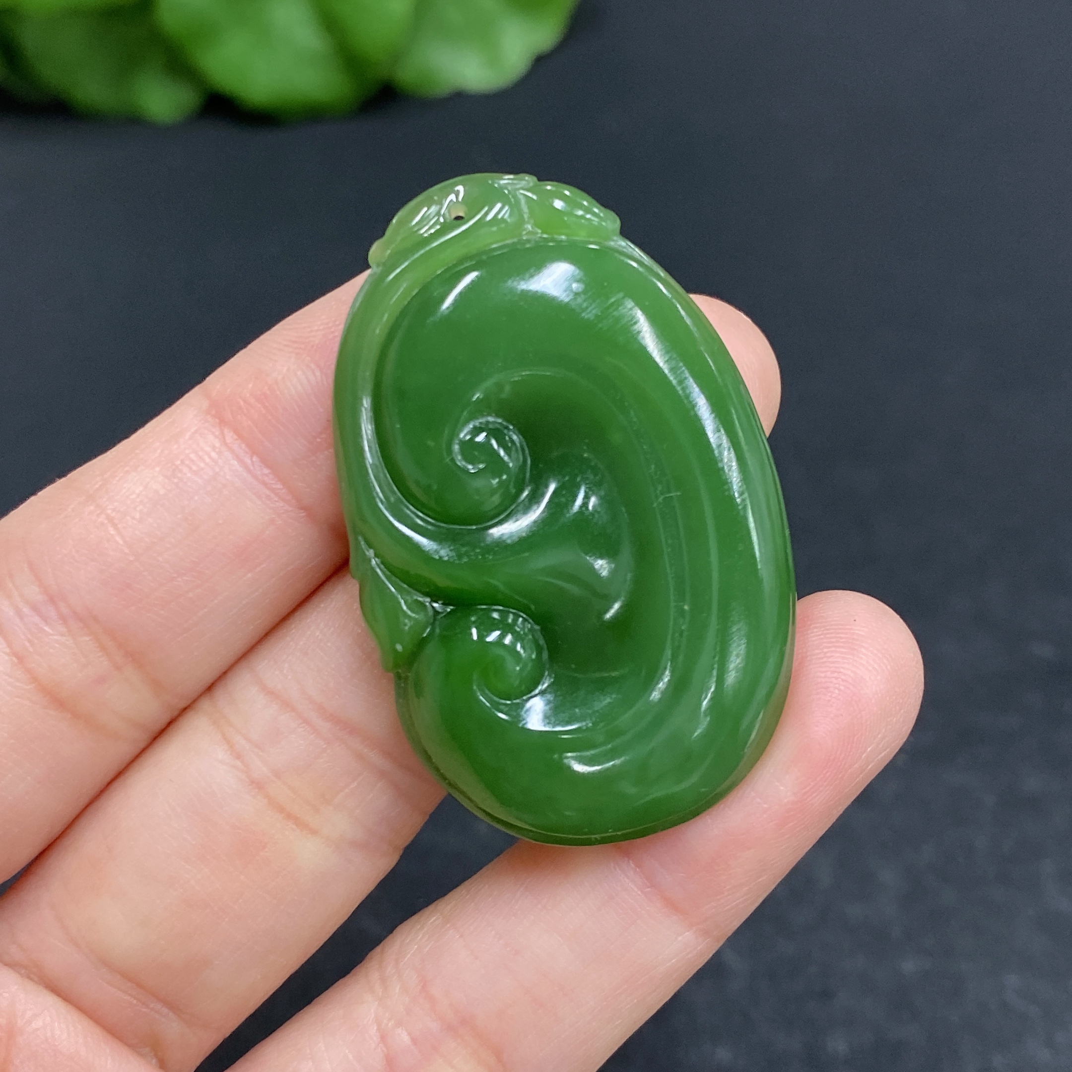 H33903945 Hetian Jade Pendant Ruyi Total Weight Approx.12.3g