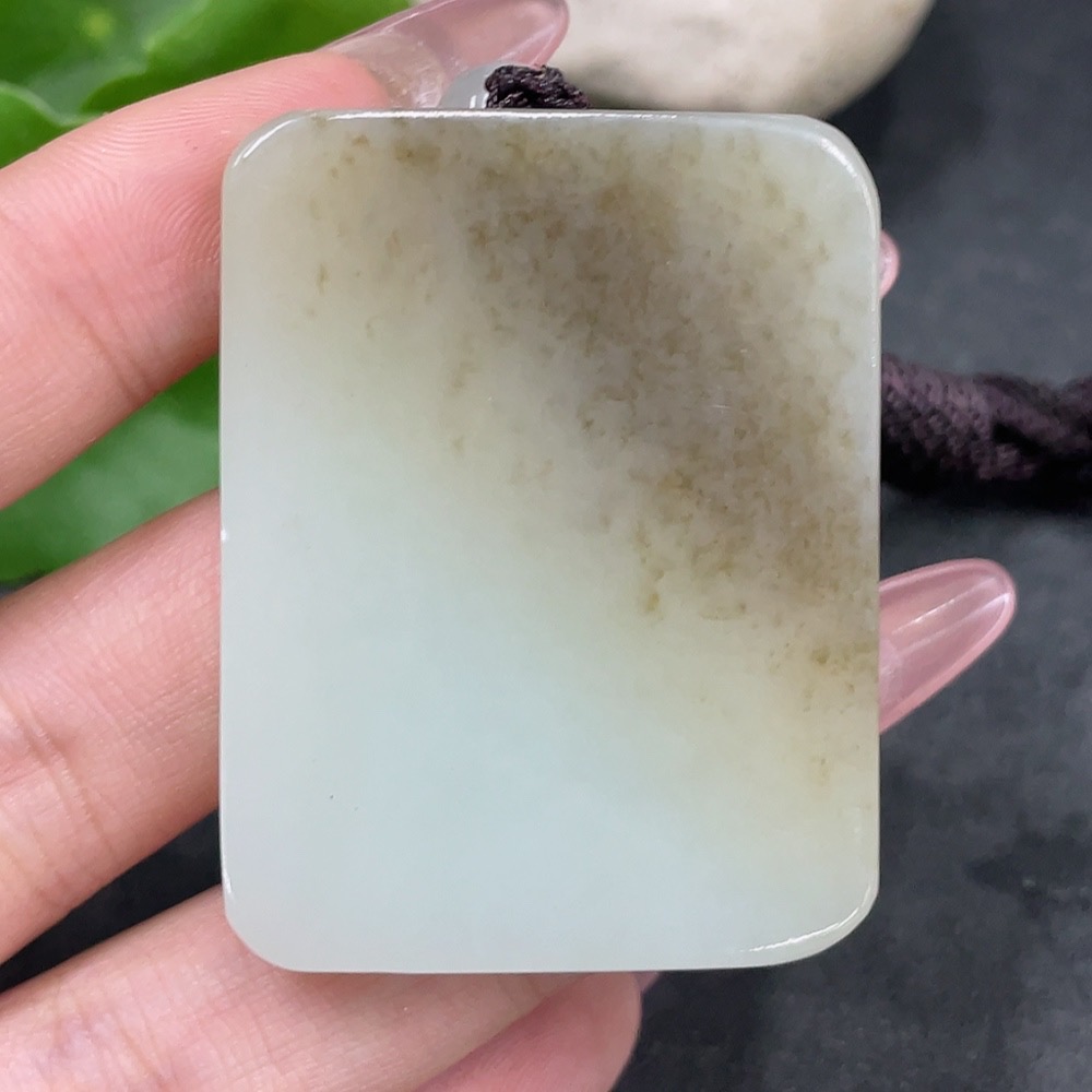 H33925751 Hetian Jade Pendant Wealth Total Weight (including rope) approx. 37.9g