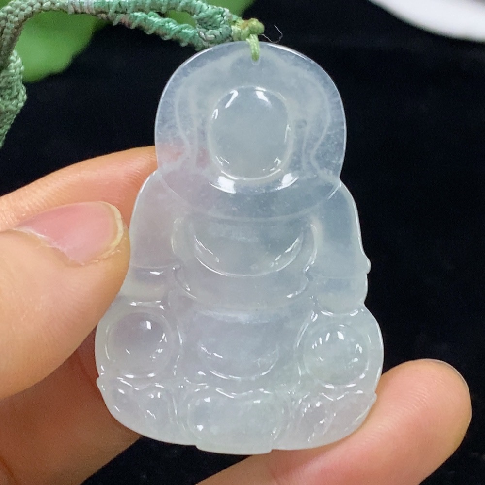 F33910482 Jadeite Guanyin Pendant Total weight approx. 18.15g (including rope weight)