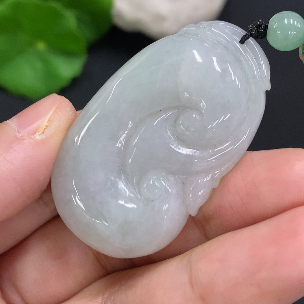 F32741167 JadeiteRuyi Pendant with Non-Grade A Beads