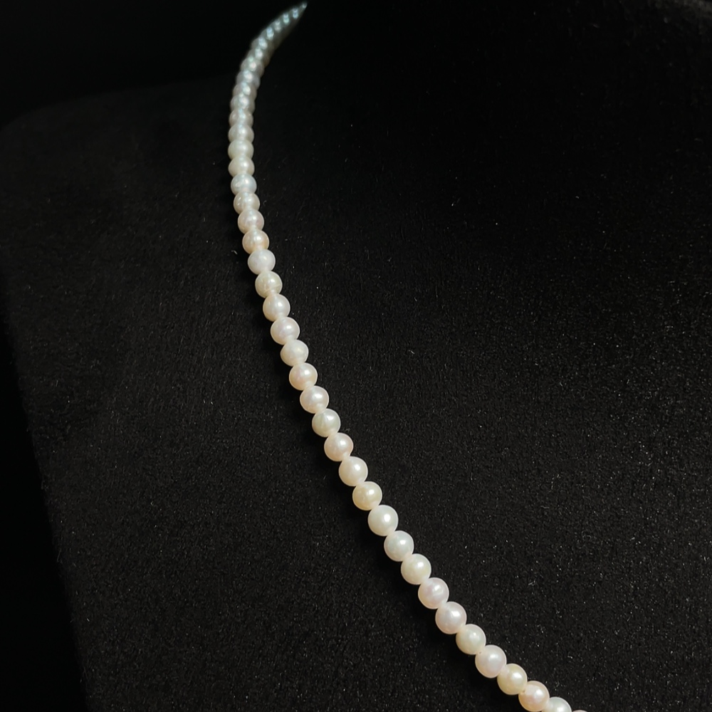 C24796547 Pearl bead necklace, non-gold setting, total weight approx. 7.58g, bead size ca. 3.6mm