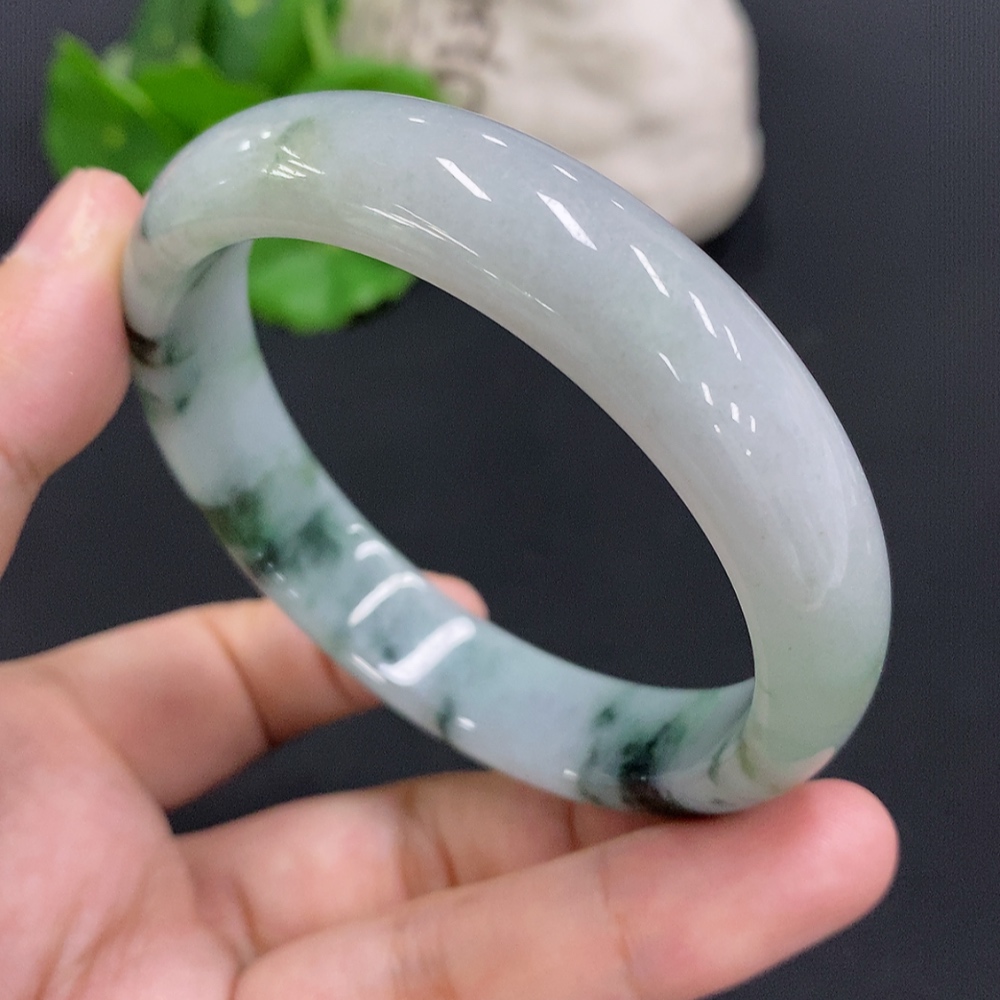 F31686234 Jadeite Round Bracelet Size 58.8 Total Weight Approx. 55.7g (Including Other Mineral Components)
