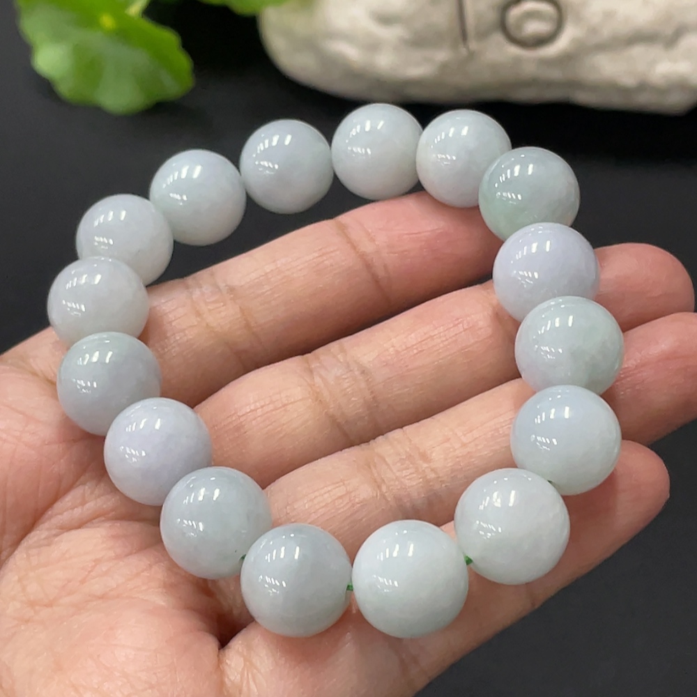 F34999753 Jadeite Bead Bracelet Approx. 12.3mm Total Weight Approx. 50.5g