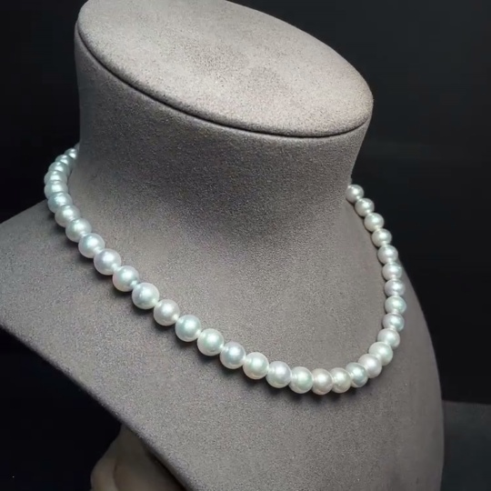 C34041526 Seawater pearl necklace, color origin undetermined, non-gold, total weight approximately 43.14 grams, size about 8.5mm
