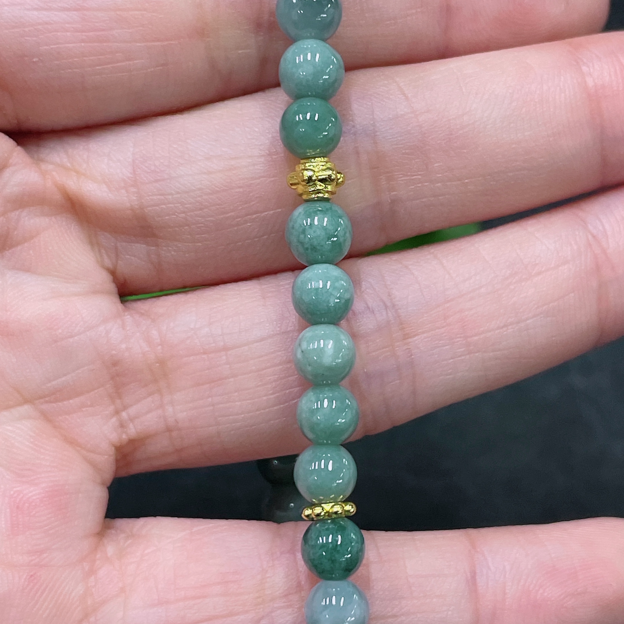 F32748453 Jadeite Bracelet Non-Gold Total Weight Approx.13.88g Size About 6mm