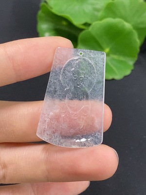 F44254246 翡翠观音挂件 货品总重约2.44g