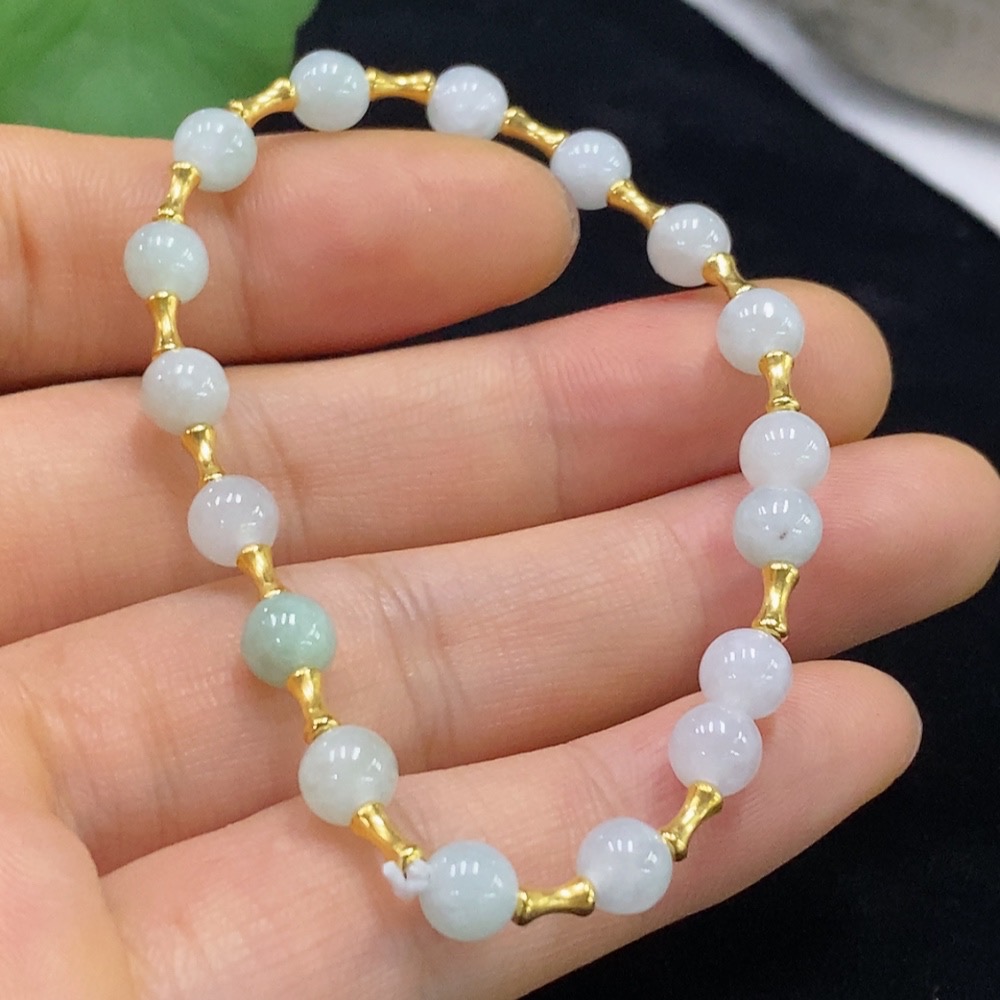 F31586670 Jadeite Bracelet Approx. 5.5mm Total Weight Approx. 5.06g 18k