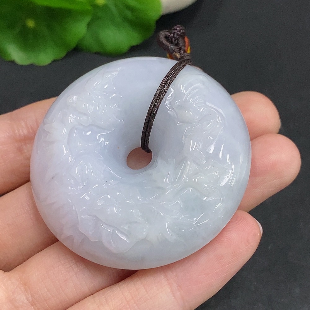 F33933663 Jadeite Safety Pendant Total Weight Approx. 72.5g (Including Rope Weight)