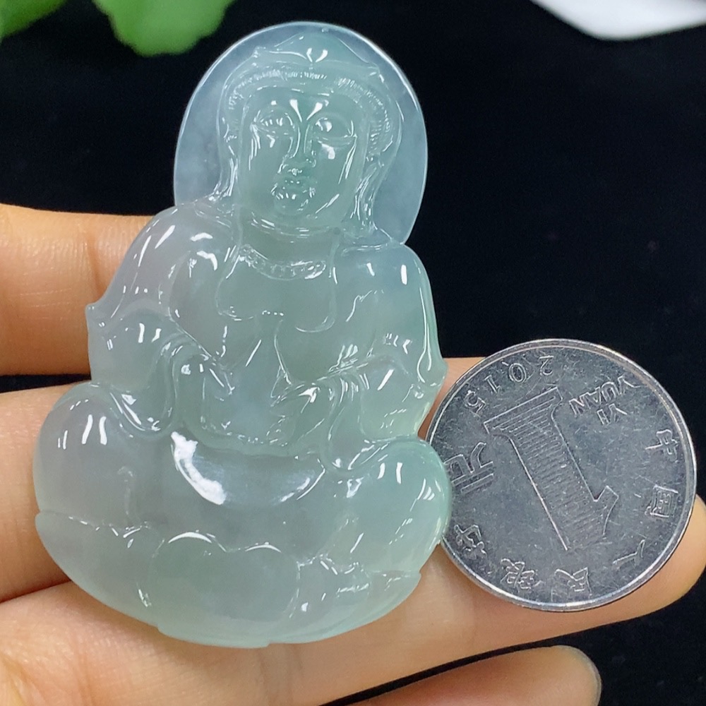F35095285 Jadeite Guanyin Pendant Total Weight Approx. 26.33g