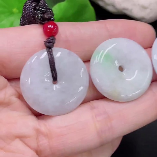 F33892984 Jadeite Peace Pendant with Non-Grade A Bead