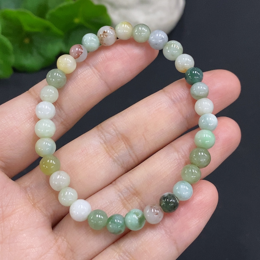 F34071443 Jadeite Bracelet Card 6.2mm Approx. Total Weight About 10.4g Including Other Mineral Ingredients