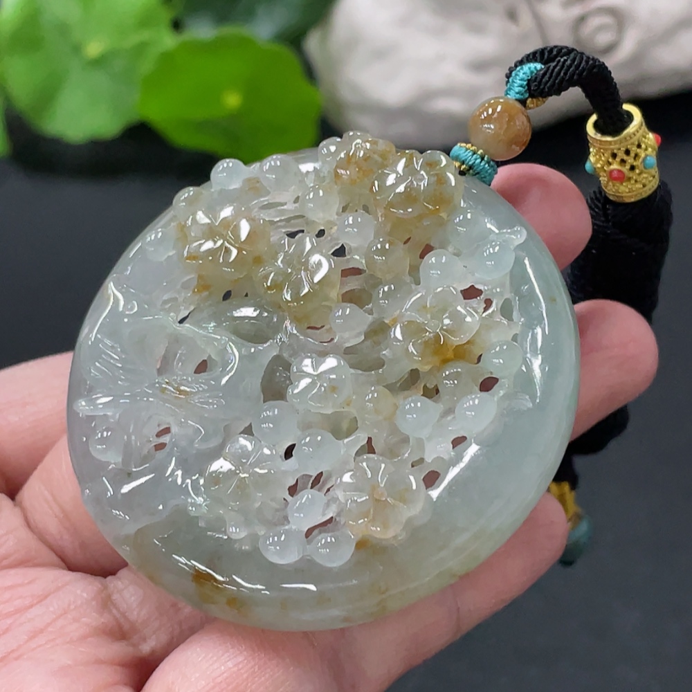 F33945734 Jade/lucky double happiness pendant