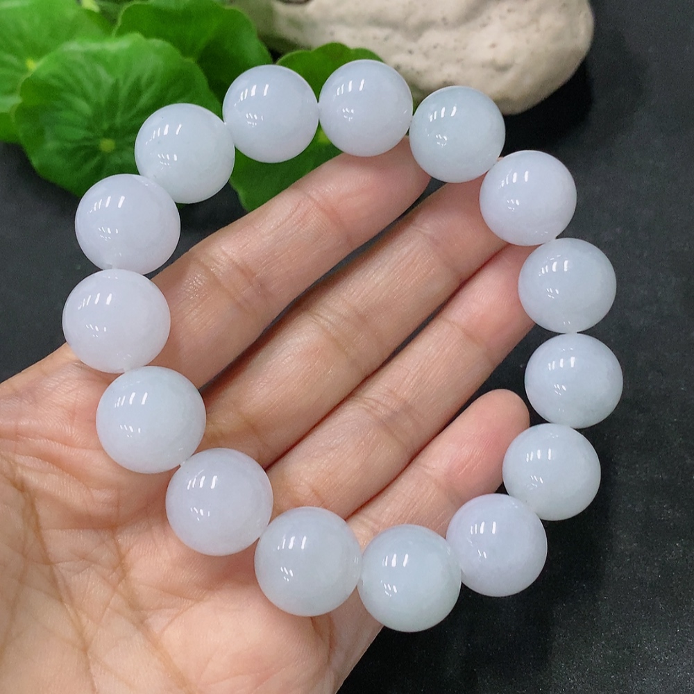 F33888275 Jadeite Bracelet Approx. 14.1mm Beads Total Weight About 72.66g