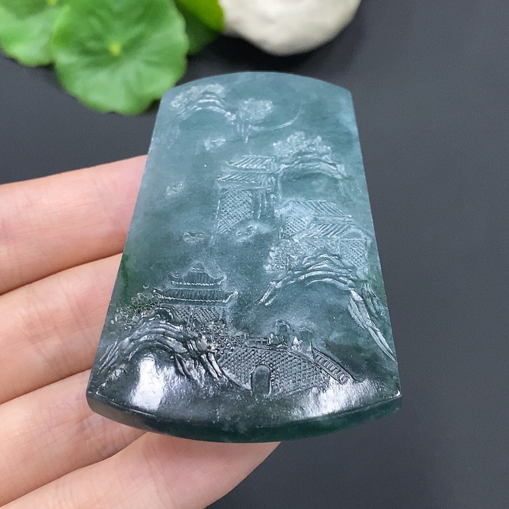 F17892614 Jadeite Landscape Pendant Total Weight 42.010g