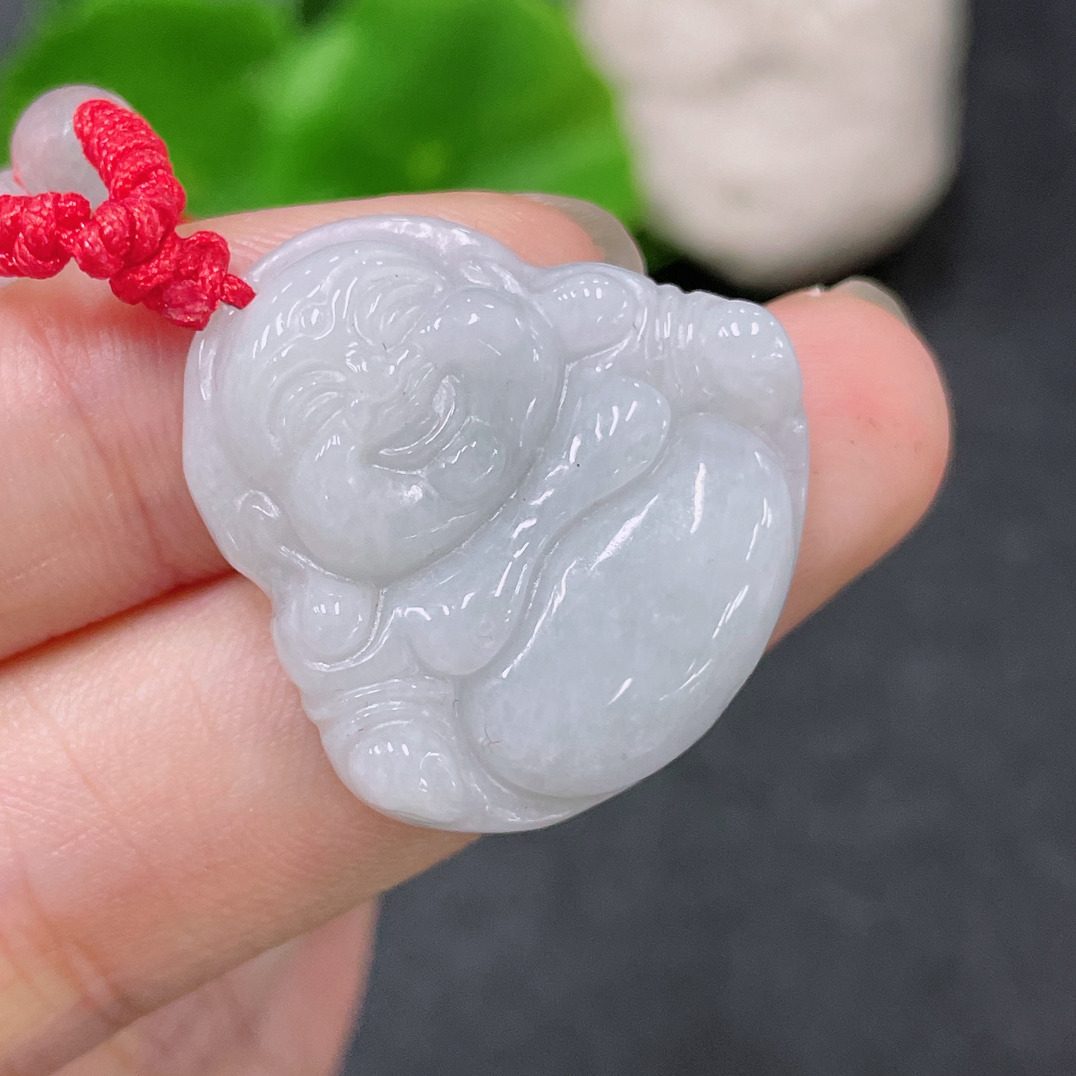 F32811434 JadeitePendant Buddha with Beads (Non-Grade A) Including Cord Total Weight Approx. 11.27g