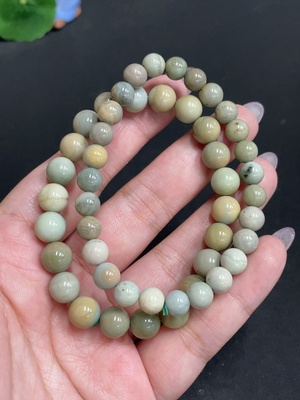 H33863200 Alashan Agate Bracelet, Approx. 8.3 mm Beads, Contains Other Mineral Components, Total Weight Approx. 32.2g