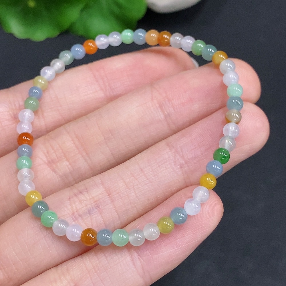 F32807705 Jadeite Beads Bracelet Total Weight Approx. 3.7g Size Approx. 3.6mm