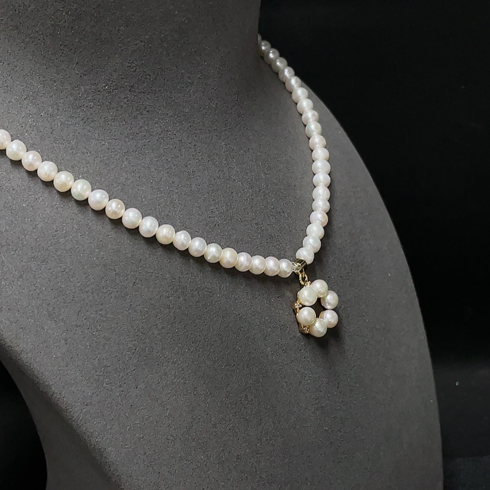 C34038270 Pearl Necklace Non-Gold Total Weight Approx. 21.47g Stone Size About 5.7mm