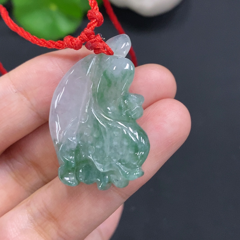 F30496458 Jadeite Cabbage Pendant (Total weight with string: approx. 8.6g)