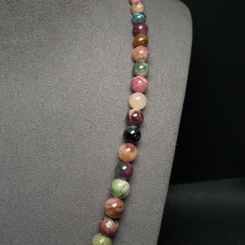 C30536184 Tourmaline Bead Strand Approx. 4.4-10.2mm Total Weight About 51.83g Containing Other Mineral Components Visible Organic Matter