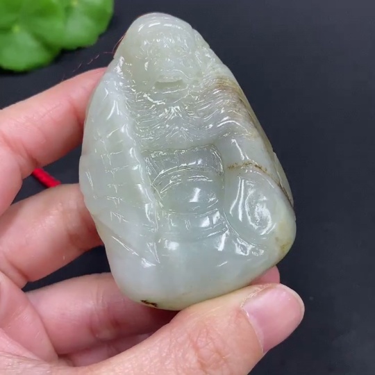 H25915015 Hetian Jade Handheld Carving - Zhong Kui