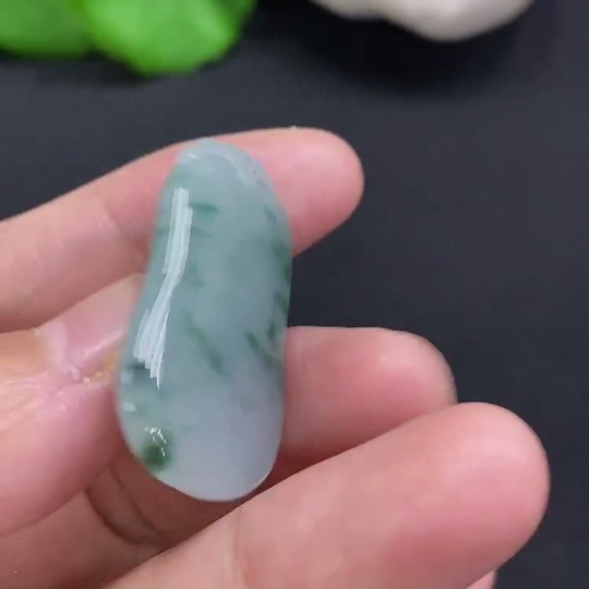 F30451049 Jadeite Fu Gua Pendant, Total Weight Approximately 7.4g