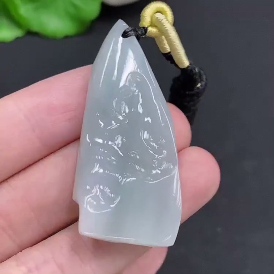 F29438226 Jadeite Freeform Pendant Total Weight Approx. 15.4g (Including Cord Weight)