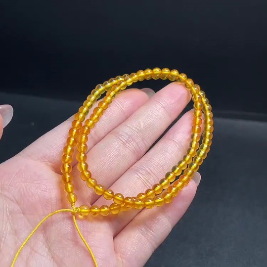 C30470593 Amber Honey Bead Necklace Total Weight Approx.4.24g Size Approx.3.9mm