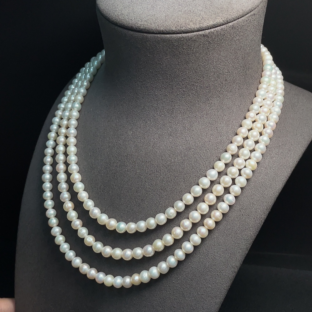 C34993165 Pearl Necklace Non-Gold Total Weight Approx. 81.50g Size About 6.3mm
