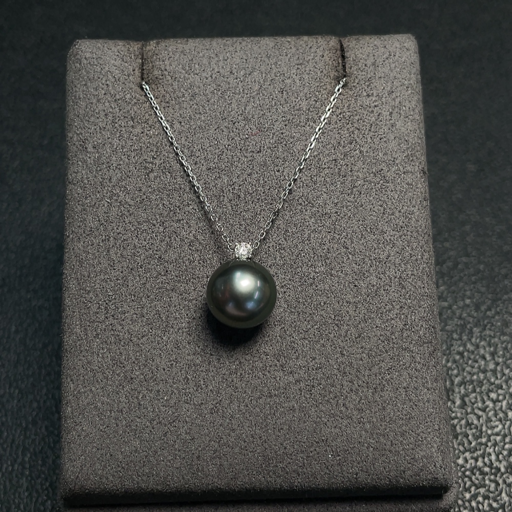 C34992210 Seawater Pearl Pendant Non-Diamond 18K Gold Total Weight Approx. 2.67g Including Chain Size Approx. 9.9mm