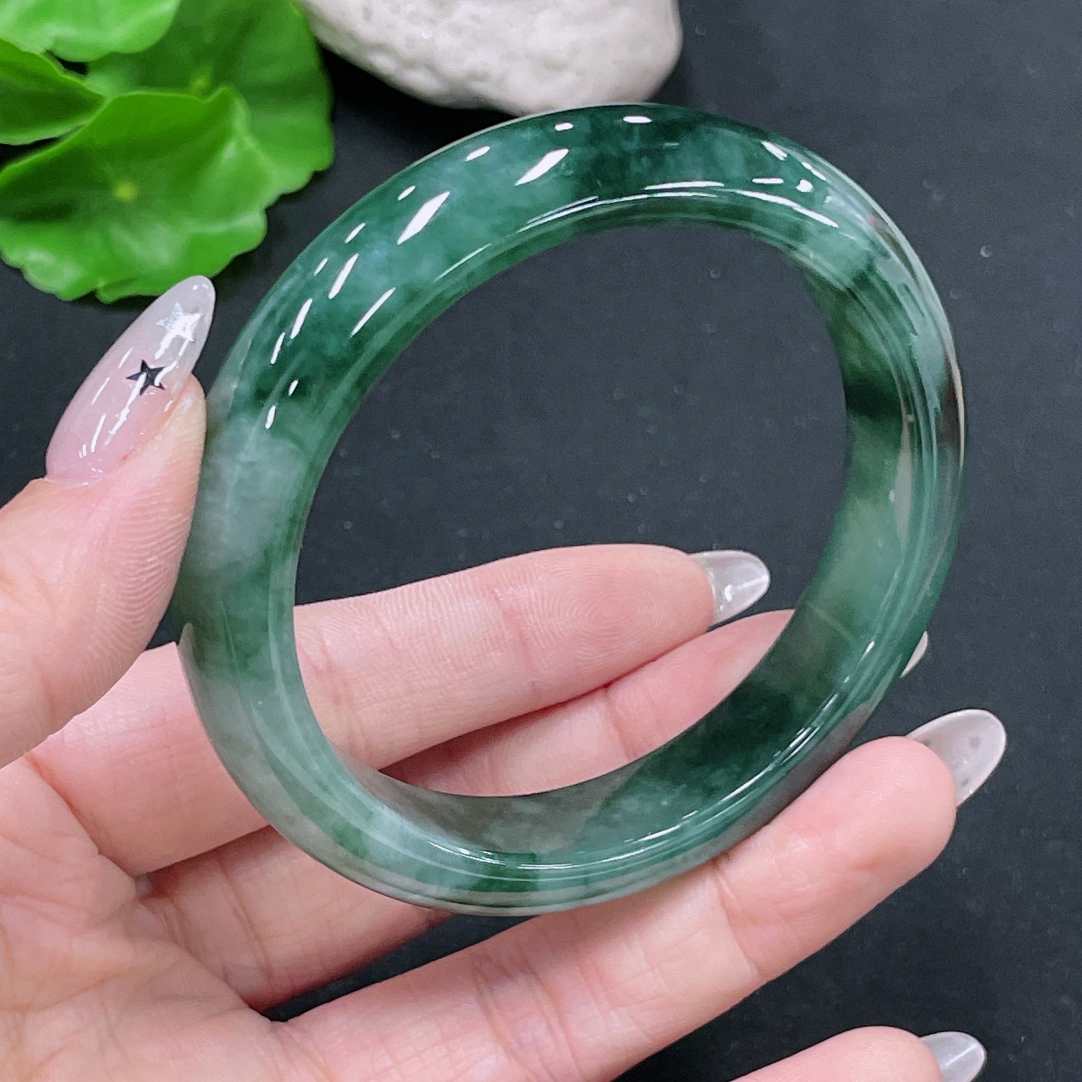 F35104526 Jadeite Round Bangle Size 57.7 Total Weight Approx. 59.13g