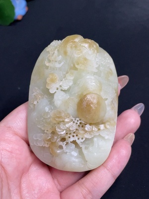H31677296 Hetian Jade Pendant - Landscape, Total Weight Approx. 201.1g, Containing Other Mineral Components