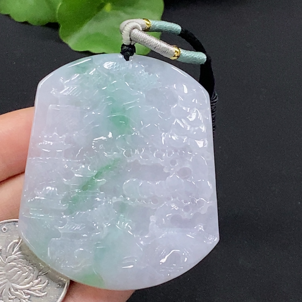 F32787279 Jadeite Pendant Landscape with Cord Total Weight Approx. 35.68g