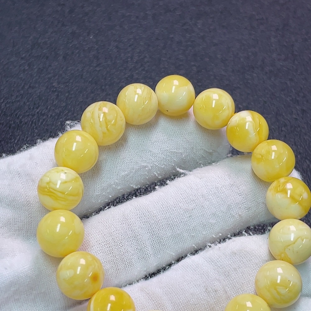 C33923638 Amber Beeswax Bracelet Total Weight Approx.12.78g Size 10.8mm