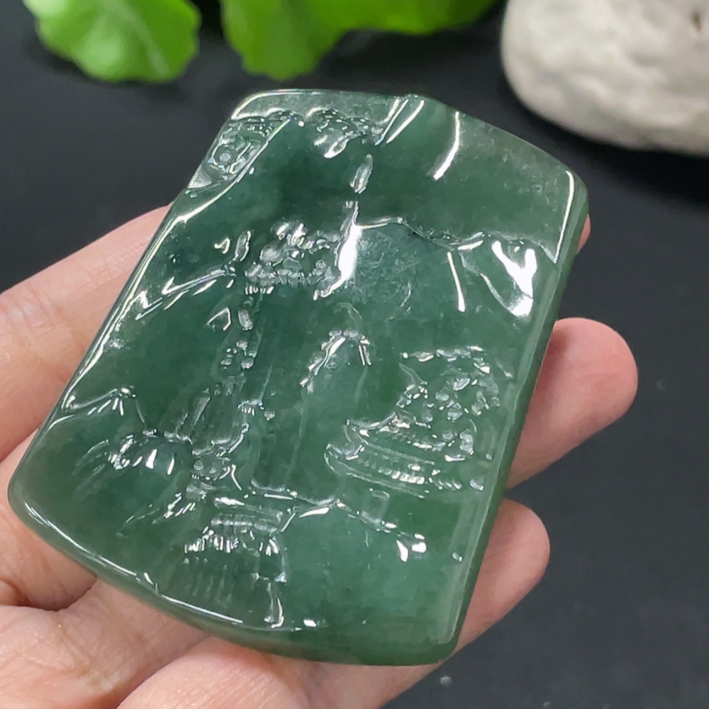 F32739616 Jadeitelandscape pendant, total weight approximately 48.16g