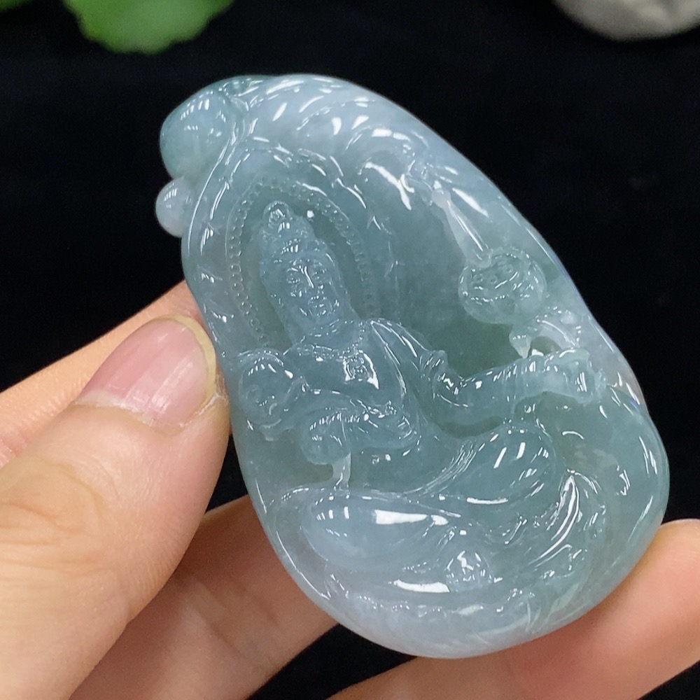 F29439708 Jadeite Guanyin Pendant Total Weight Approx. 54.04g