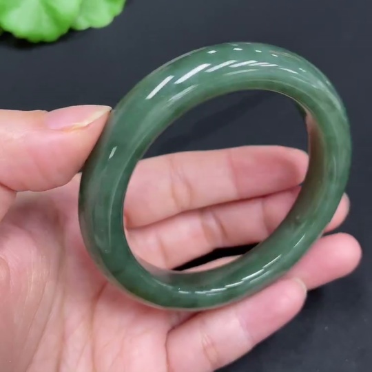 H34073226 Hetian Jade Round Bracelet Size 52 Total Weight Approx. 44.8g