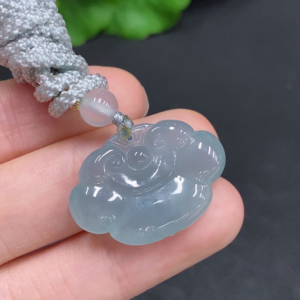 F33878309 Jadeite Ruyi Pendant Total Weight Approx. 7g (Including Rope Weight)